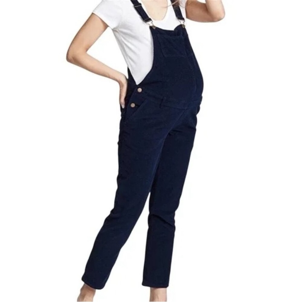 HATCH Maternity Corduroy Cord Overalls in Midnight Blue Sz. 2